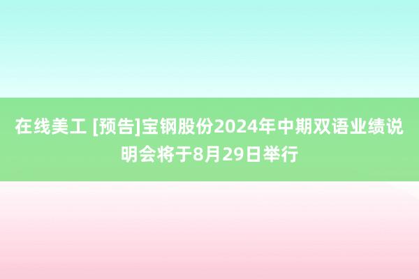 在线美工 [预告]宝钢股份2024年中期双语业绩说明会将于8月29日举行